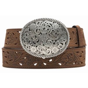 Tony Lama Women's Brown Pierced Filigree Trophy Belt (NWOT)